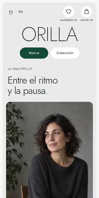 ORILLA · Vista móvil de la demo