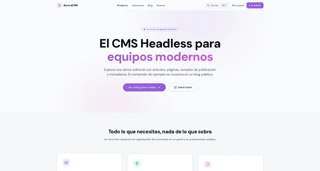 Aurora CMS · Home